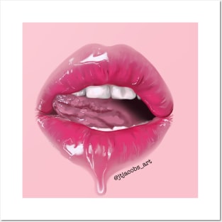 Drippy lips Posters and Art